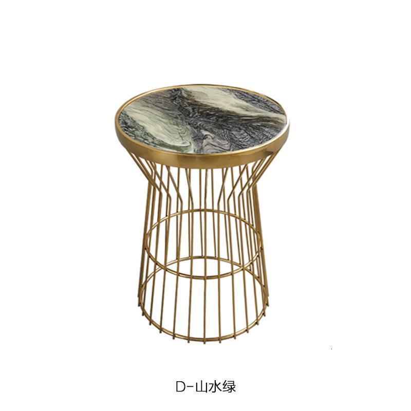 森美人意式简轻奢不锈钢大理石角几酒店小茶几边几沙发边柜客厅床头柜 D-山水绿