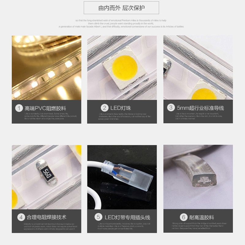 雷士照明(NVC)LED灯带 吊顶灯带 霓虹灯带 多色亮贴片高亮防水暗槽灯条 (需自购连接头)