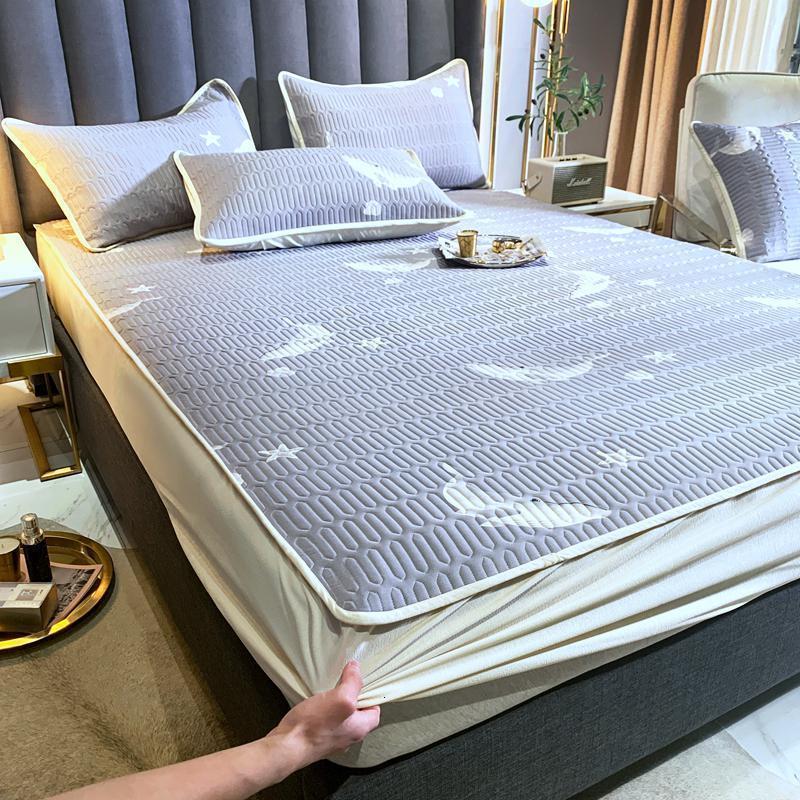 家柏饰(CORATED)乳胶凉席三件套夏冰丝席1.8m床床笠式可水洗折叠1.2米1.5空调软席 床笠式乳胶凉席-鲸鱼-灰 1.5m（5英尺）床