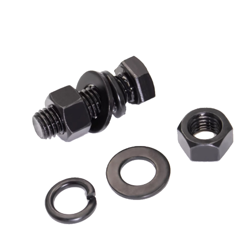 鑫扬8.8级高强度外六角螺丝螺母套装M20*120 (螺母+平垫+弹垫)/套高清大图