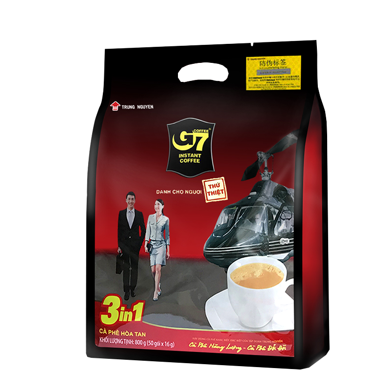 越南原装进口中原G7速溶咖啡800克/袋 三合一即溶咖啡粉50小袋/方包越文版 办公室冲调饮品学生熬夜袋装高清大图
