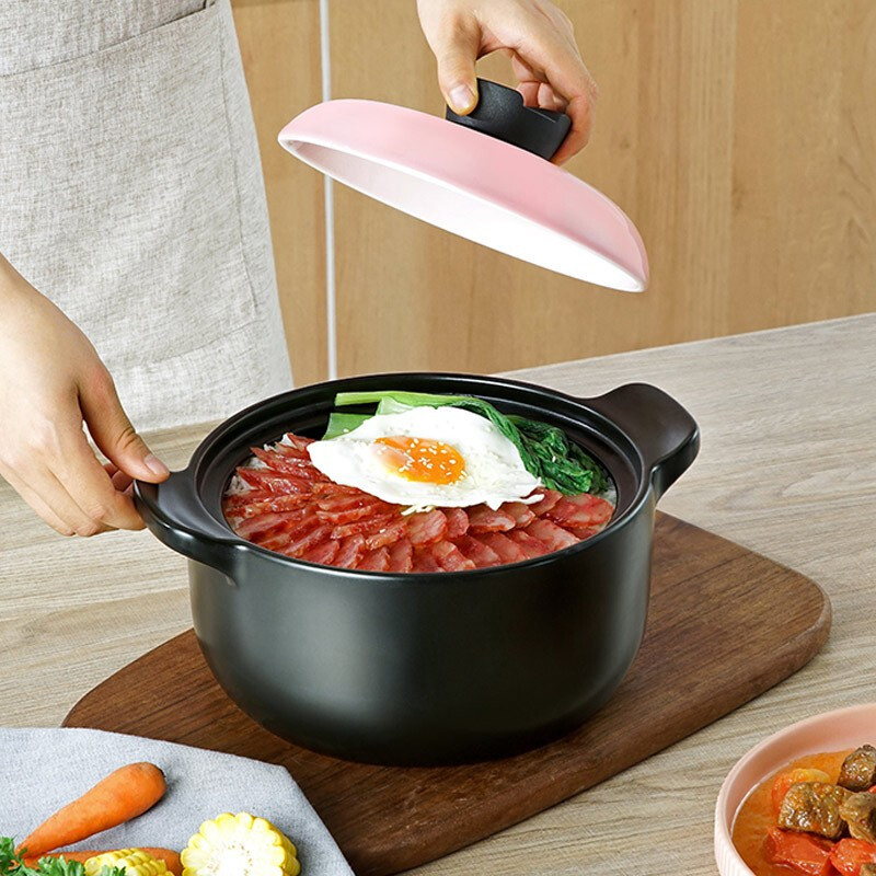 爱仕达 天然陶瓷砂锅2.5L 甄陶Ⅲ系列浅汤煲*粉黛 RXC25B3Q高清大图