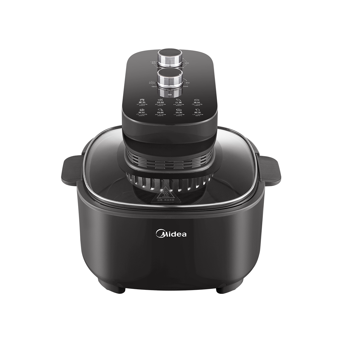 美的(Midea)不用翻面 空气炸锅 可视窗口 不沾易清洗 准确定时 轻脂 MF-KZE5502