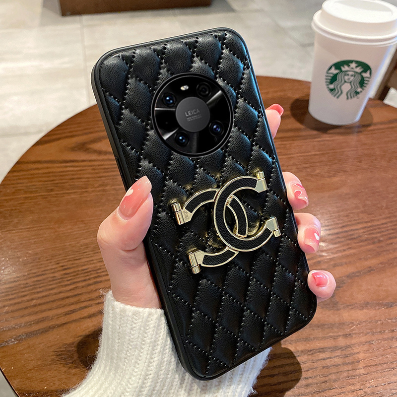 高级感皮纹适用华为mate40pro手机壳带支架mate30女新款荣耀60高档