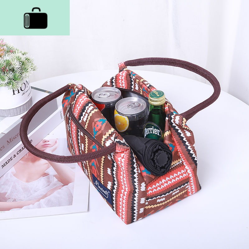 午餐装饭盒手提包学生帆布小便当包手拎饭盒袋子上班族带饭妈咪包NEW LAKE高清大图