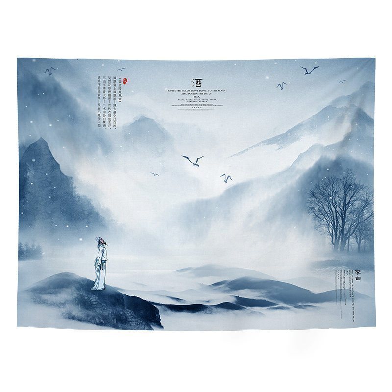 汐岩背景布挂布墙布宿舍出租房改造直播房间卧室床头墙面装饰挂毯 GT1061定制尺寸图案联系客服