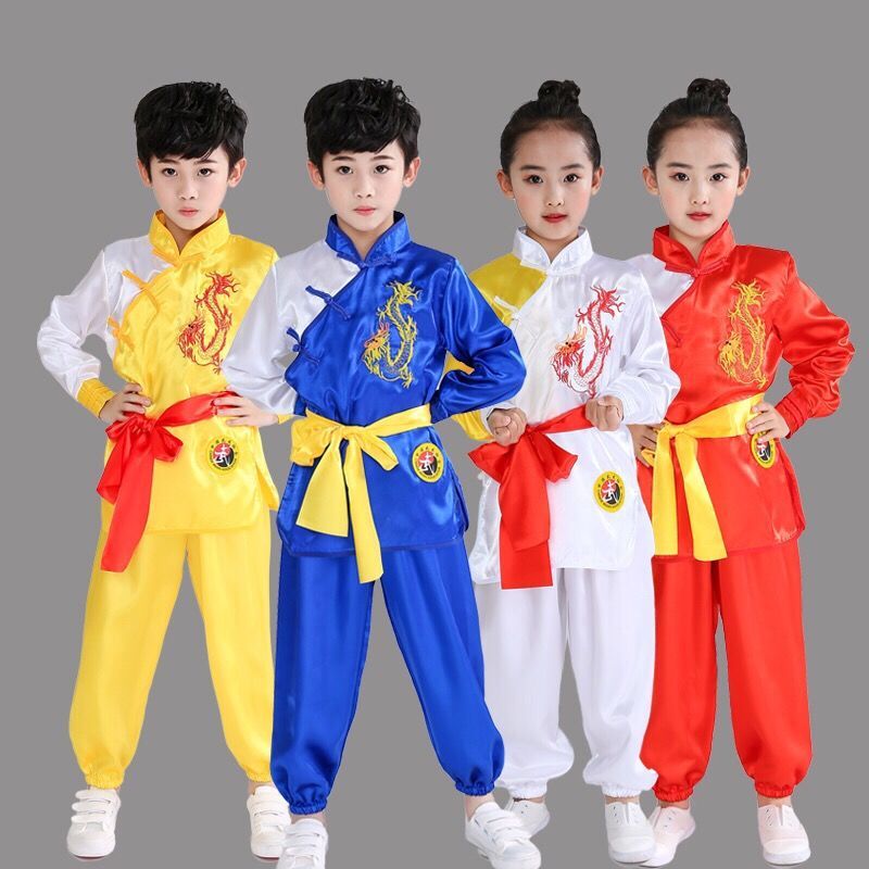 儿童武术服表演服装短袖少儿中国功夫练功服男女童幼儿舞蹈演出服