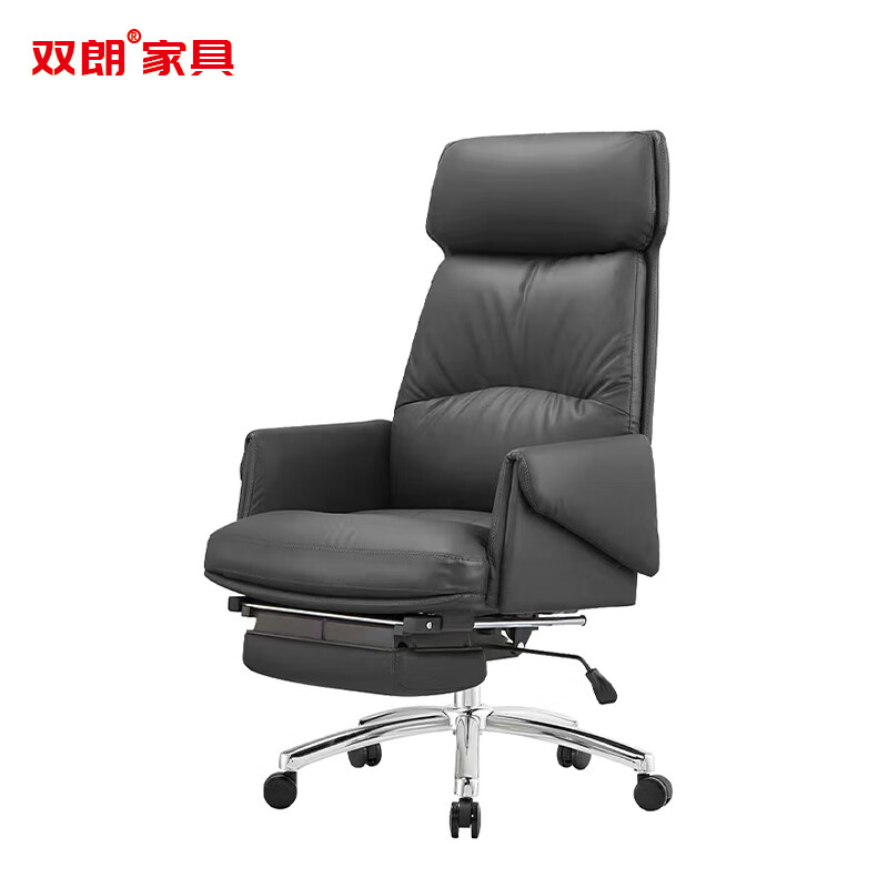 双朗 西皮午休办公椅含脚踏 SL-031AX 730*720*1290mm 黑色 1张