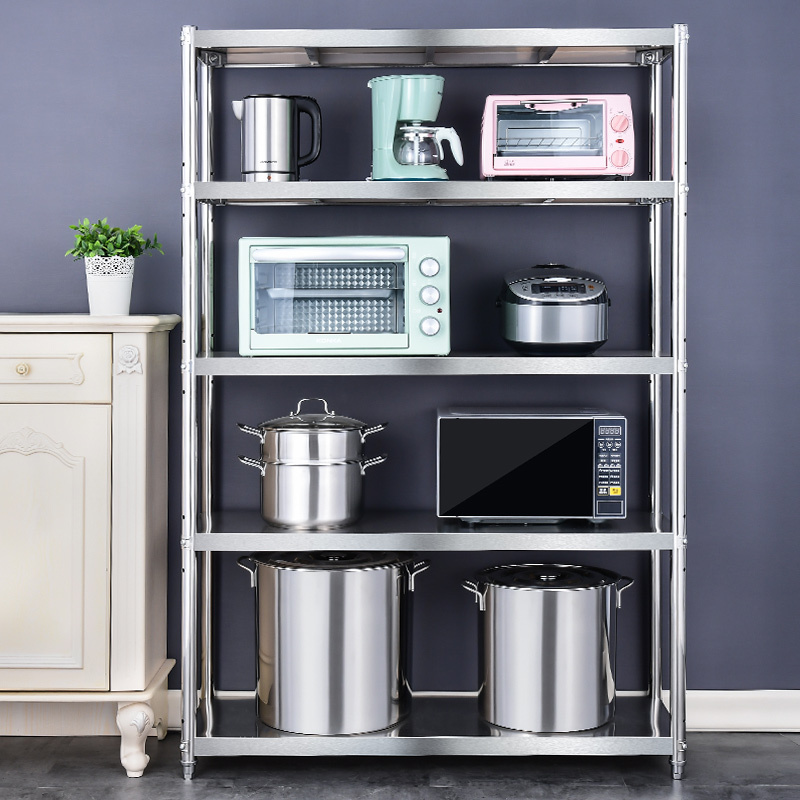 苏久顺不锈钢货架置物架五层落地式收纳架五层架子长100宽40高180CM高清大图