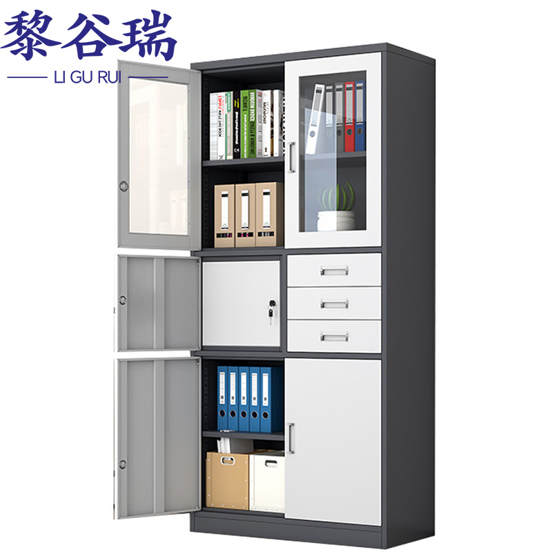 黎谷瑞 铁皮文件柜 偏三斗 台高清大图