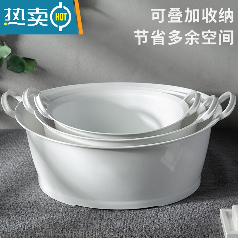 JING PING洗衣盆塑料洗衣服盆大号盆子家用婴儿脸盆洗脚盆双耳盆洗菜盆高清大图