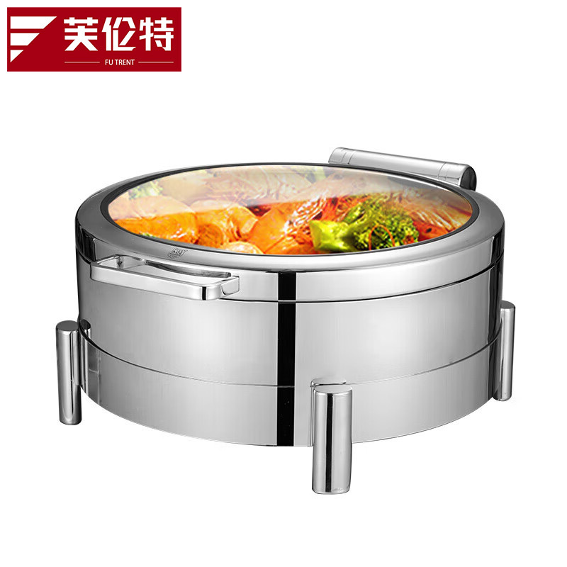 芙伦特 厨房保温售饭机矮脚圆形液压餐炉不锈钢透视窗口 高端款 FLT-GT-GDJJBBFLY3-6