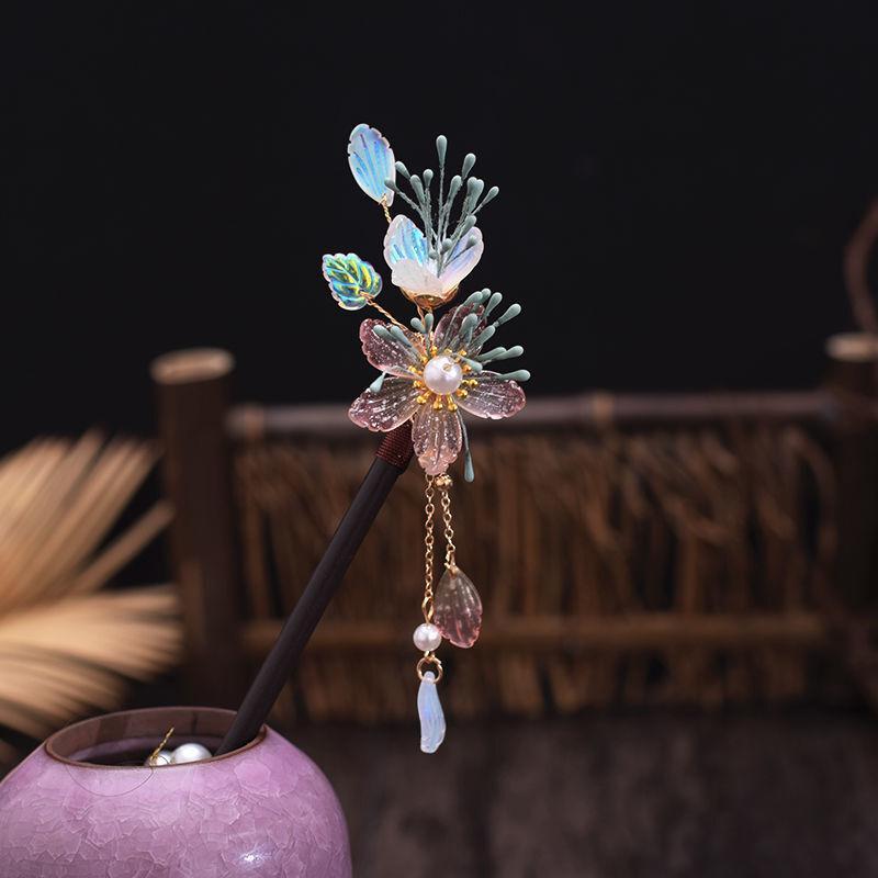 木簪子古风饰品小清新文艺发簪日常古风盘发簪子铃兰花朵汉服头饰七夕