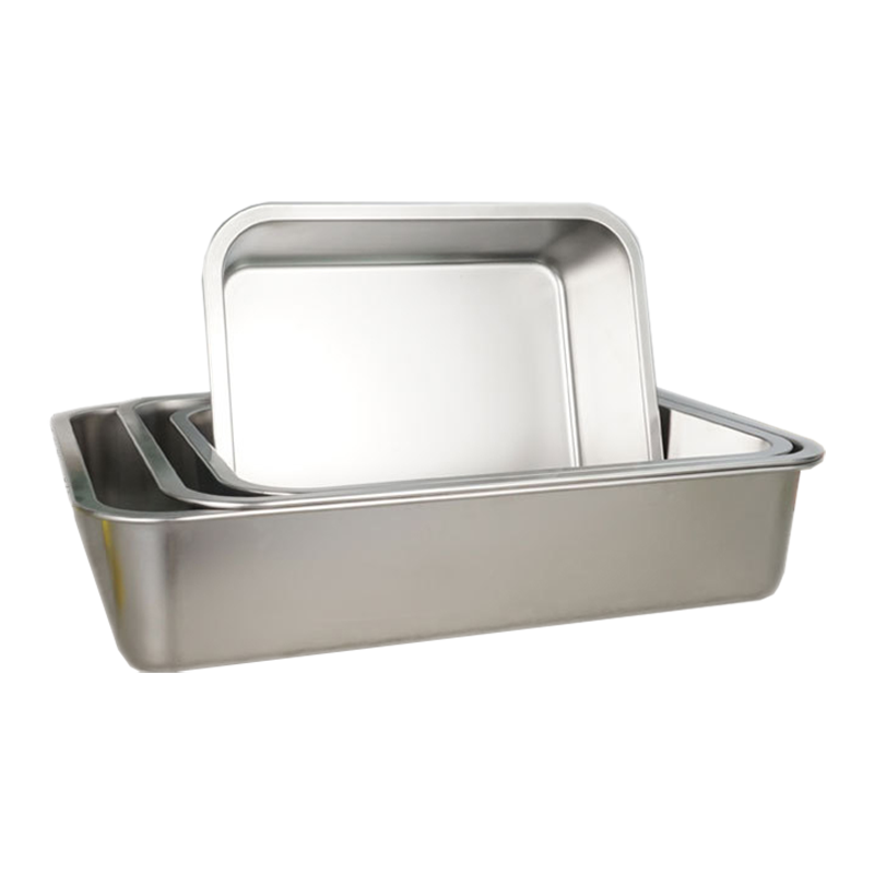 橙亿鸿 不锈钢平底方盆 自助餐快餐盆 长方盒 32*22*7cm/个高清大图