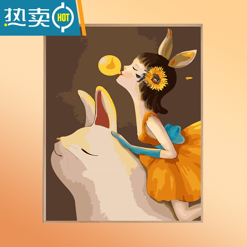 敬平《相伴》 数字油画diy填充涂色填上色手工绘画画水彩油彩装饰装饰画高清大图