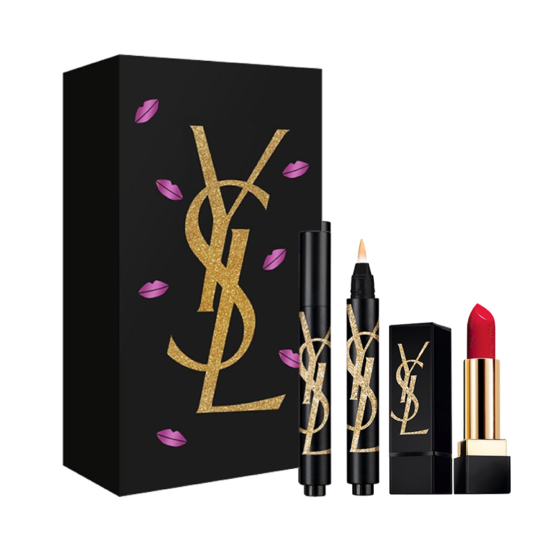 圣罗兰(YSL)黑金诱惑限量礼盒(明彩笔2# 2.5ml+口红1# 3.8g)限量版礼盒
