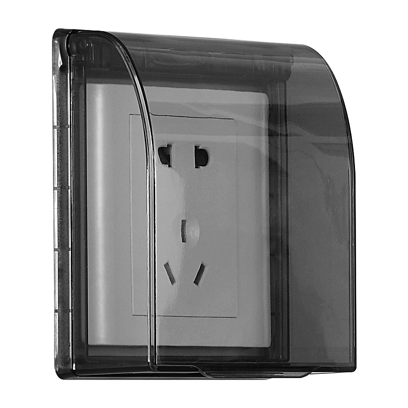 86型粘贴式浴室插座罩卫生间防溅盒闪电客厨房开关面板保护罩盒