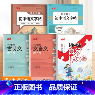 七年级上下册语文+七年级高分作文+初中古诗文+文言文 【正版】七八九年级下上册语文练字帖人教版初中同步字帖初一初二初三必