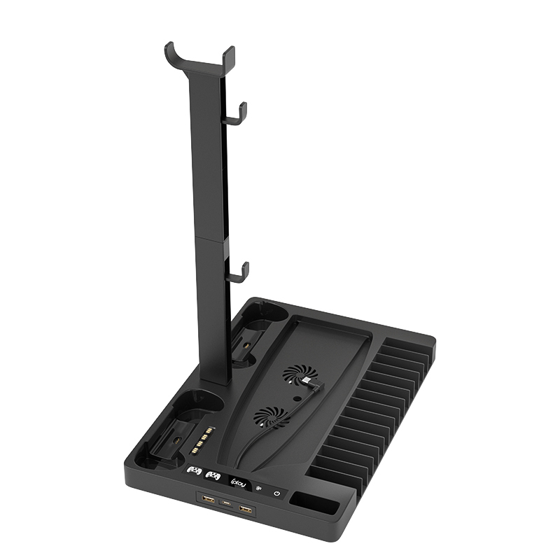 适用于索尼ps5底座散热支架游戏手柄充电座充ps主机散热器pro风扇防尘