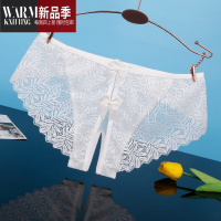 SHANCHAO内裤女蕾丝性感迷人少女薄透气可爱蝴蝶结新款开裆三角裤