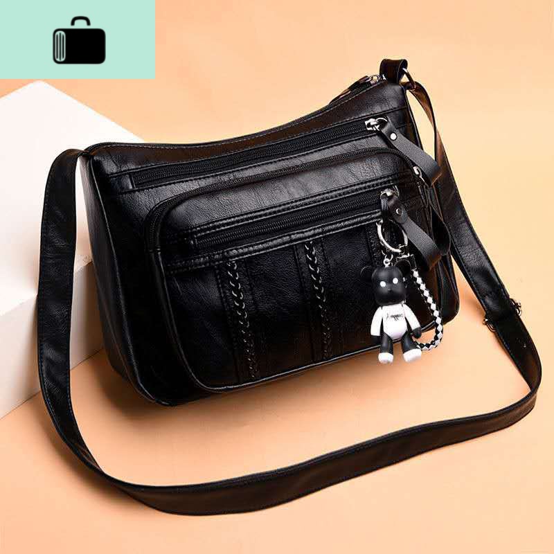 2020新款百搭大气中年女包妈妈包多层软皮质感单肩包婆婆包斜背包NEW LAKE女士单肩包