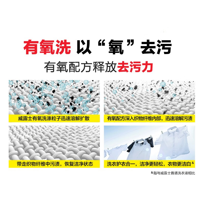 威露士la有氧洗衣液柠檬香3L/瓶 除菌除螨除霉去污渍留香机洗快洗手洗4瓶/箱高清大图
