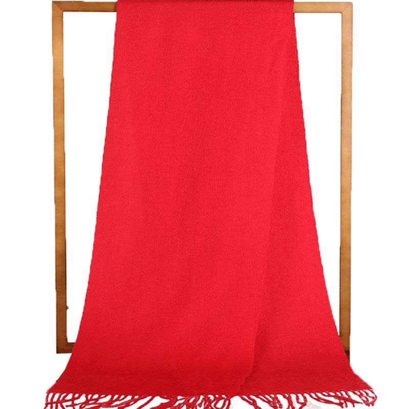 恒源祥纯羊绒围巾女2023秋冬时尚保暖围脖男士百搭大红色围巾披肩图片