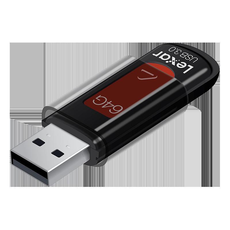 雷克沙(Lexar)S57 U盘 64GB 高速USB3.0 读速150MB/S 时尚便携 内含加密软件 红色