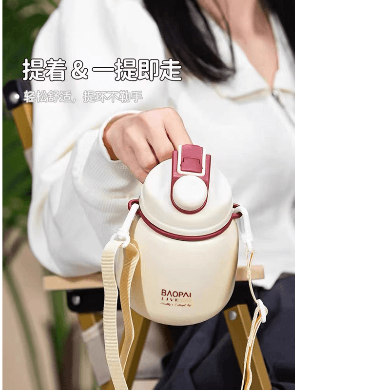 豹牌双饮 大肚保温杯运动杯 大容量保温壶316不锈钢顿顿桶 BP03-V3031瓦利保温杯蓝色800ml高清大图