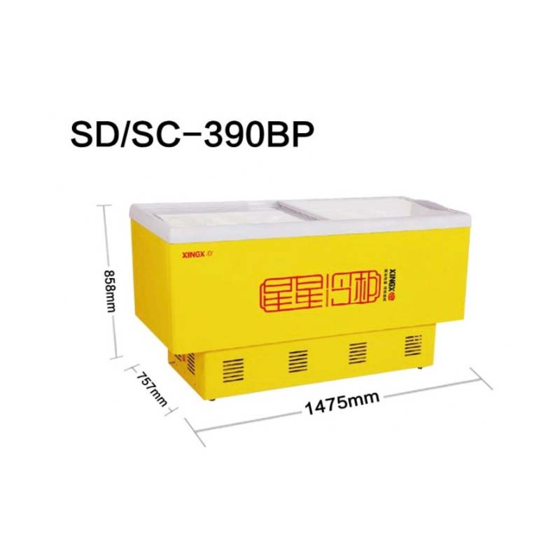 星星(XINGX) SD/SC-390BP 390升 卧式冷柜 冰柜 岛柜 商用展示柜 推拉门 冷藏冷冻柜