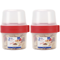 乐扣乐扣(lock&lock）双层多用塑料保鲜盒储物罐分隔密封罐套装（310ml+360ml）*2 LLS221S2