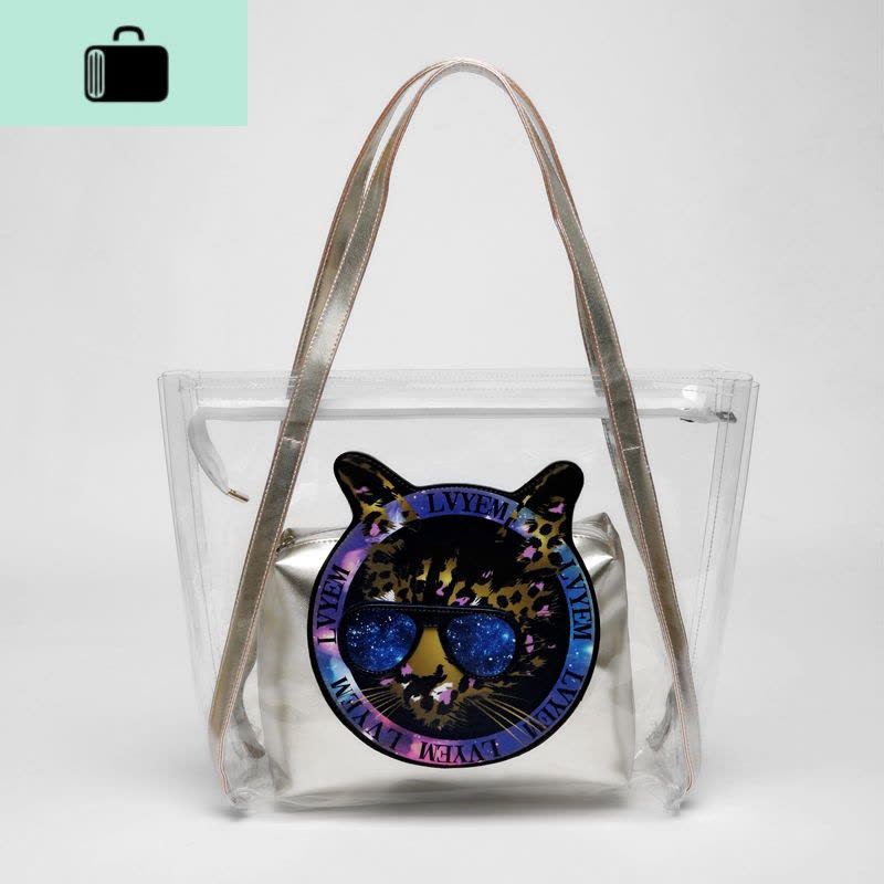 透明包包女夏2020新款潮女包防水单肩包水晶沙滩母大包果冻包NEW LAKE女士单肩包图片