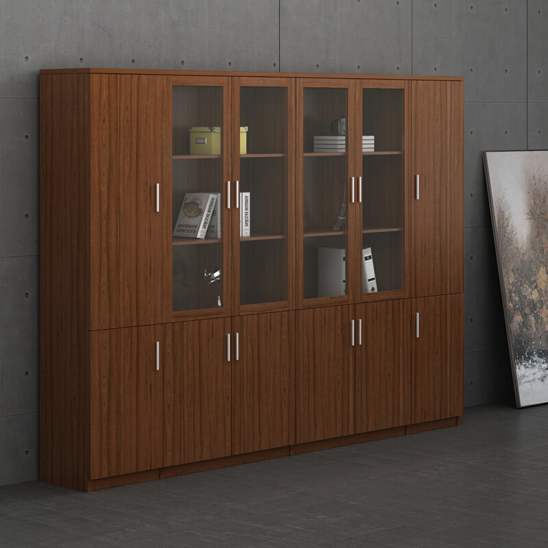 鑫金虎 办公家具文件柜木质办公柜带玻璃书柜储物资料柜文件柜子其他人造板办公柜类文件柜高清大图