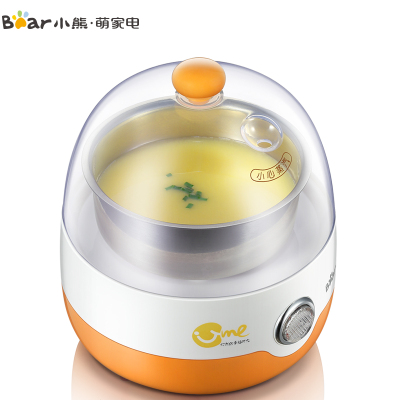 小熊(Bear)煮蛋器 ZDQ-2201 一次可蒸5个蛋 食品级不锈钢内胆蒸碗 PTC加热 橙黄蒸蛋器