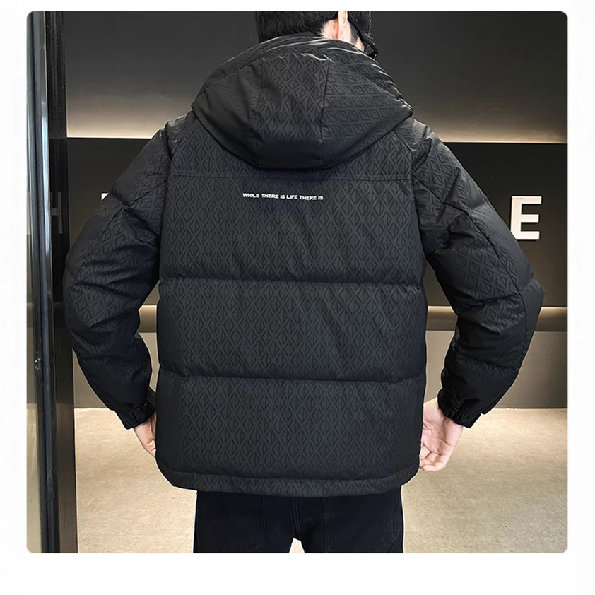 羽绒服男士短款冬季2024新款衣服帅气潮牌连帽保暖加厚外套男冬天高清大图
