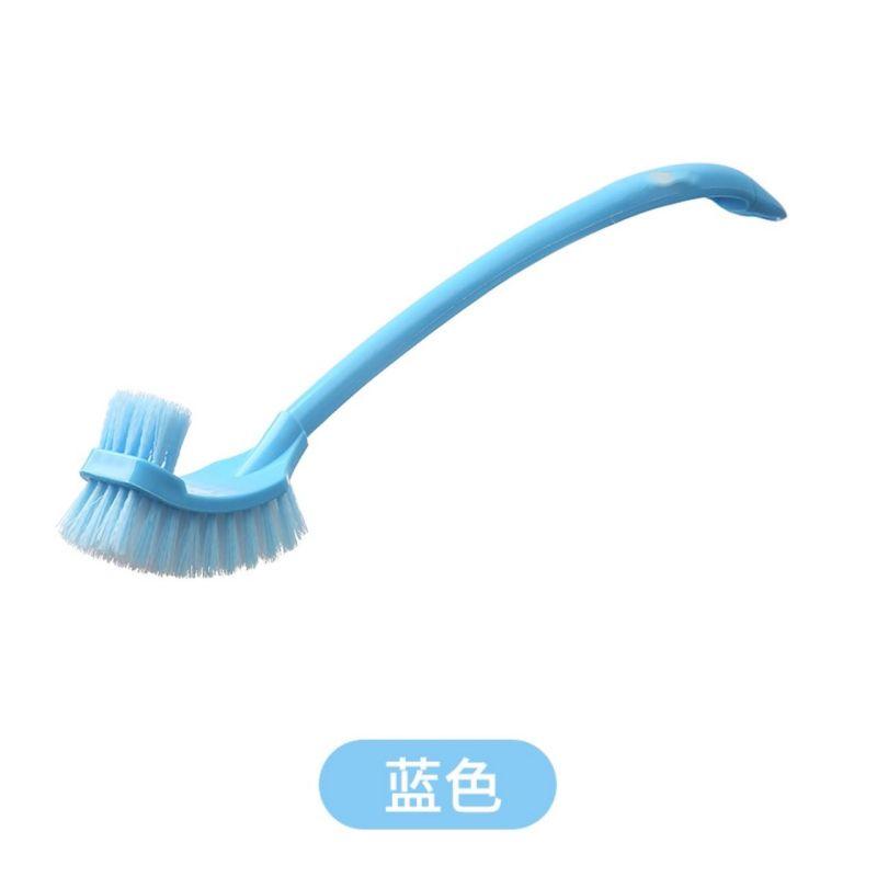 蔚岸加厚塑料长柄双面软毛马桶刷 卫生间弯曲刷 子缝隙刷 45cm/个(WA-QJ237)高清大图