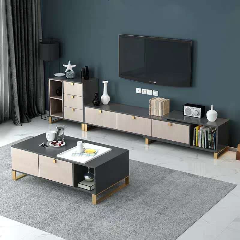 北欧后现代简约电视柜轻奢电视柜茶几组合套装小户型客厅电视机柜图片