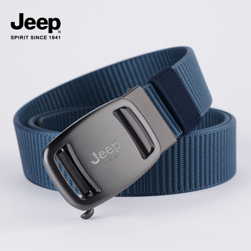 JEEP SPIRIT吉普男士皮带无牙自动扣帆布腰带中青年尼龙工腰自腰高清大图