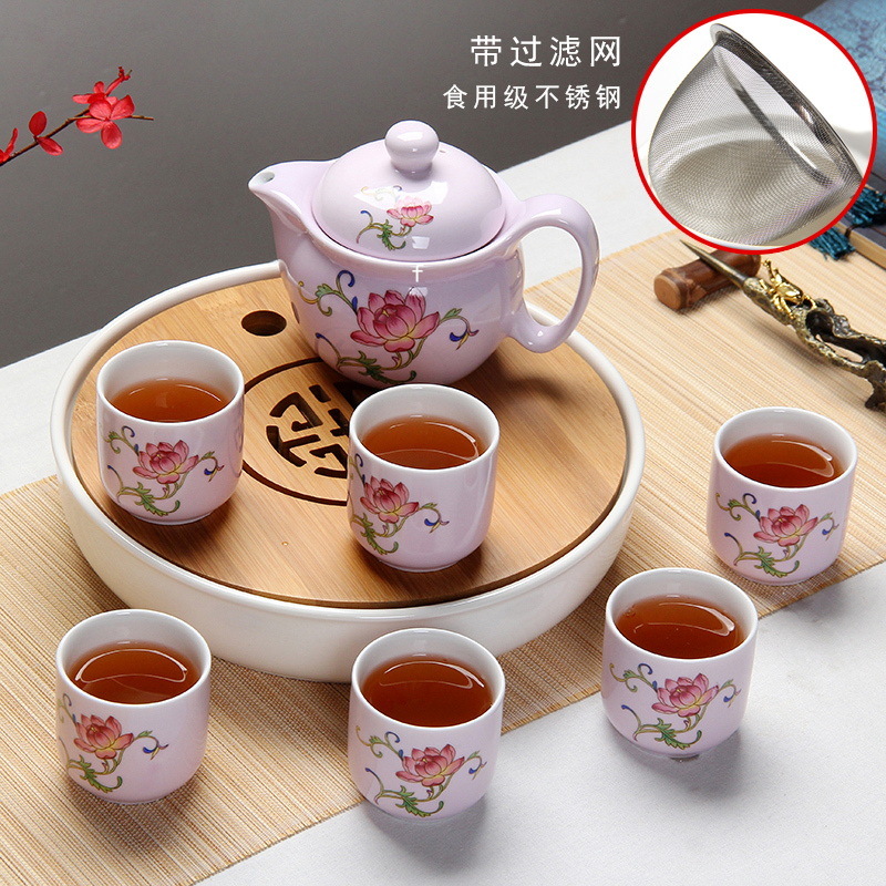 景德镇青花瓷玲珑茶具套装陶瓷整套功夫茶具茶杯子茶壶红茶茶具（请先与客服确认再）