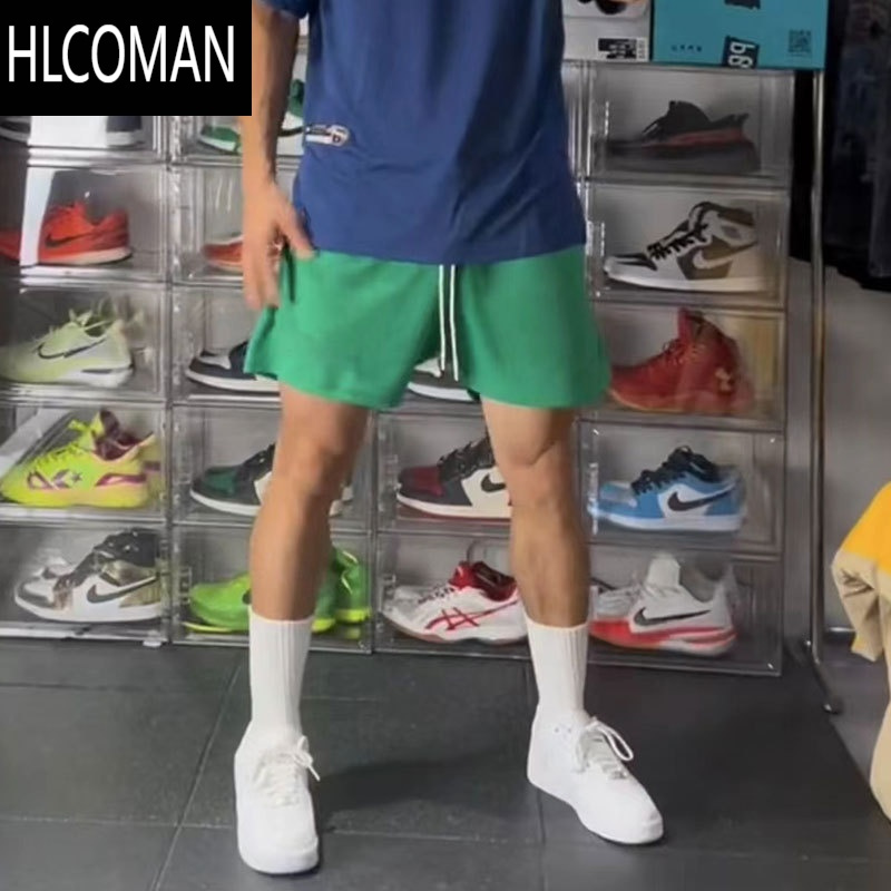 HLCOMAN美式短裤男款宽松华夫格速干运动裤夏季四分健身训练休闲篮球裤子