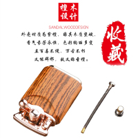 木质老式煤油打火机檀木拨动点火纯铜男士创意古董收藏送男友