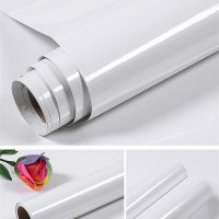 加厚烤漆壁纸柜子家具翻新贴纸橱柜衣柜贴纸色墙贴防水墙纸自粘|加厚白珠光 60厘米宽*5米长度