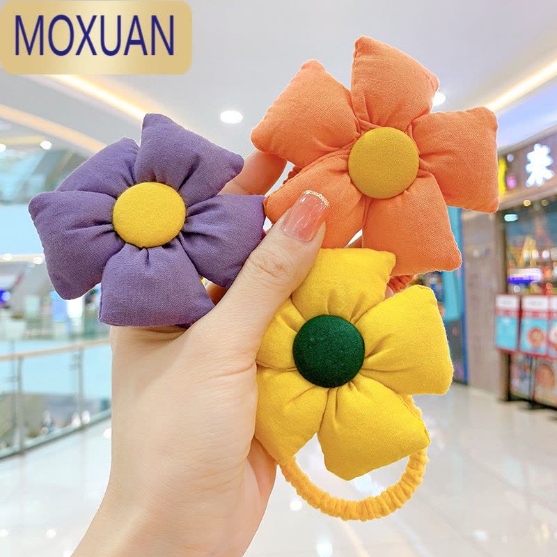 MOXUAN太阳花头绳儿童不伤发弹性好皮筋花朵扎马尾头饰小女孩橡皮筋发饰图片