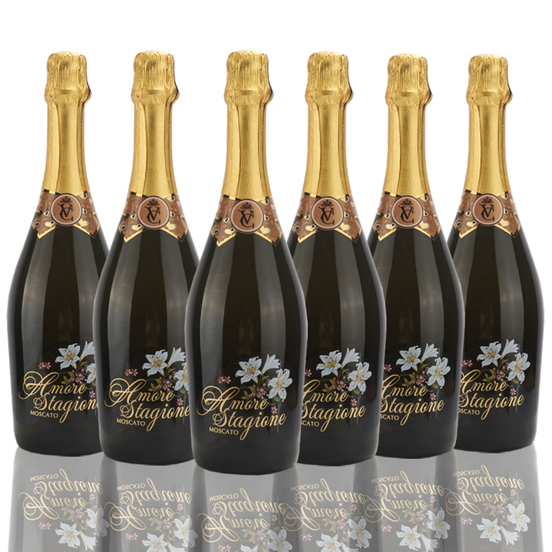 意大利恋爱季莫斯卡托moscato甜白气泡葡萄酒 750ml六瓶装 原瓶进口