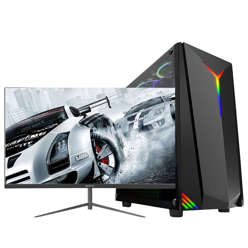 世纪之星 i7级六核E5 2620/AMD Radein游戏独显/8G内存/256G固态+500G机械盘 家用办公商务 游戏电脑 台式机 组装电脑 台式电脑 电脑主机+24英寸全套
