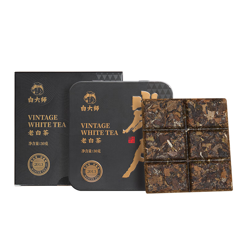白大师 大师风范·岁月2013年寿眉小方片 福鼎白茶寿眉小方片 30g