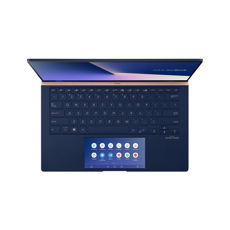 华硕(ASUS) 灵耀Deluxe14s 英特尔酷睿i7 14.0英寸双屏轻薄笔记本电脑(十代i7-10510U 8G 512GSSD MX250)蓝