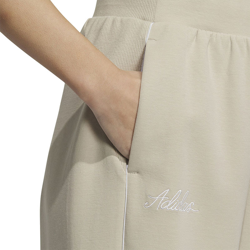 adidas Rco 7/8 Pants Logo标识束脚锥形透气针织运动裤 女款 浅褐色 IP7092