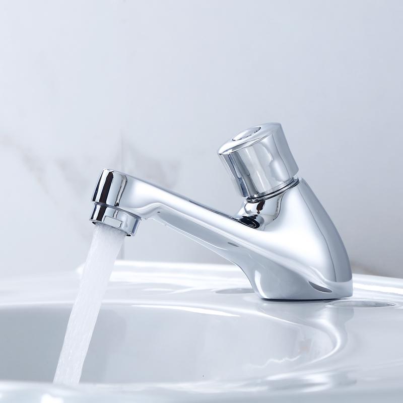 手按式按压4分水龙头自动关ciaa闭面盆洗手盆洗脸台盆单冷延时阀龙头