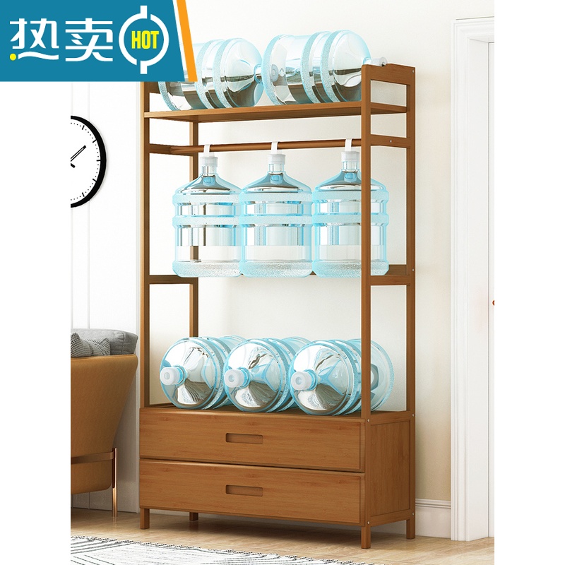 敬平挂衣架落地简易卧室内房间家用晾衣服器置物架子衣帽间多功能柜 ♥热卖推荐♥加长-茶色87cm[三层抽屉+裤架]晾晒架高清大图